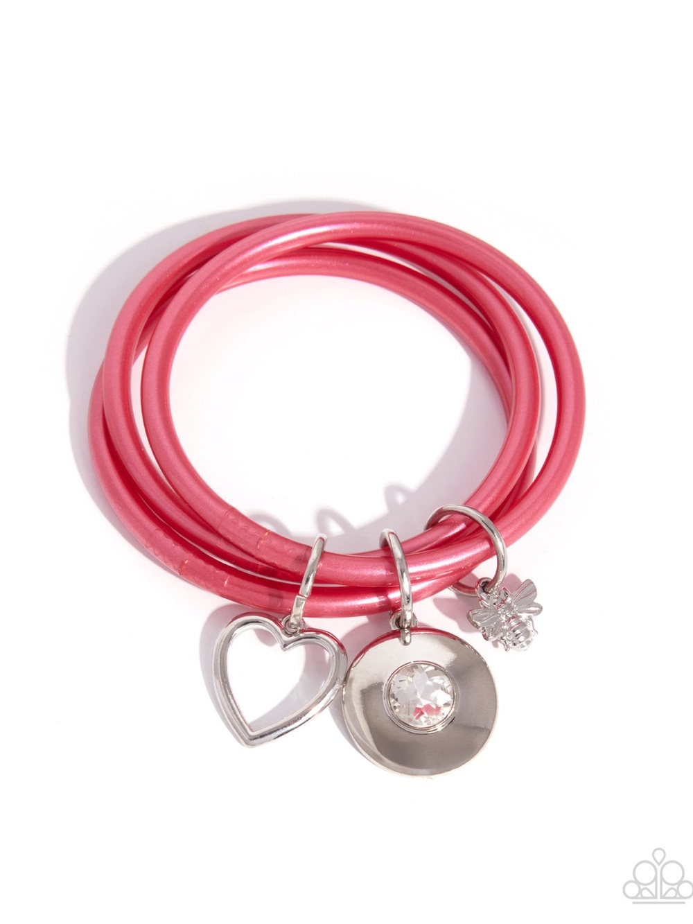 paparazzi Pink Multi-Coil Charm Bracelet